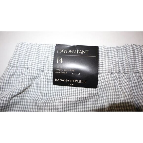 Banana Republic Women's Sz 14 Light Gray/White Hayden Pull-On Soft Ankle Pants - Picture 7 of 9